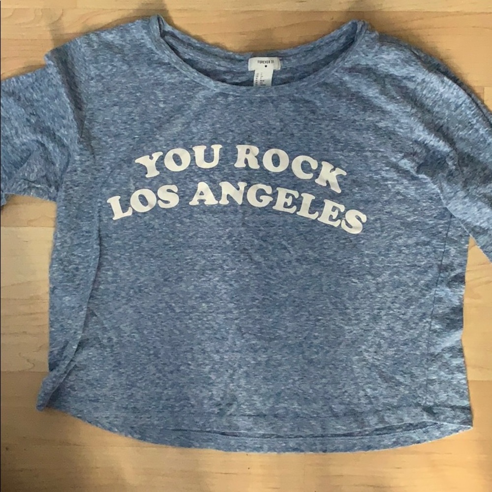 You Rock Los Angeles oversized long sleeve crop